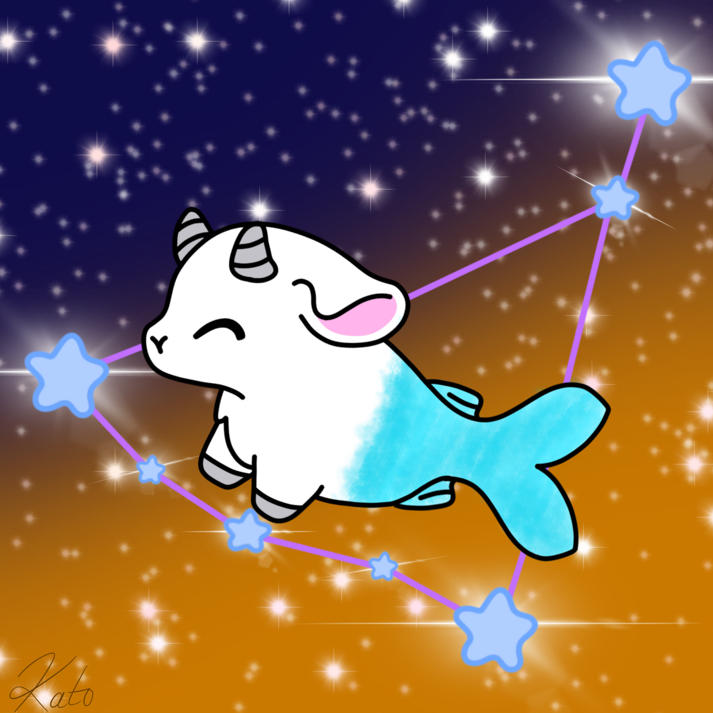 Capricorn the Half-Goat 8x8 Print