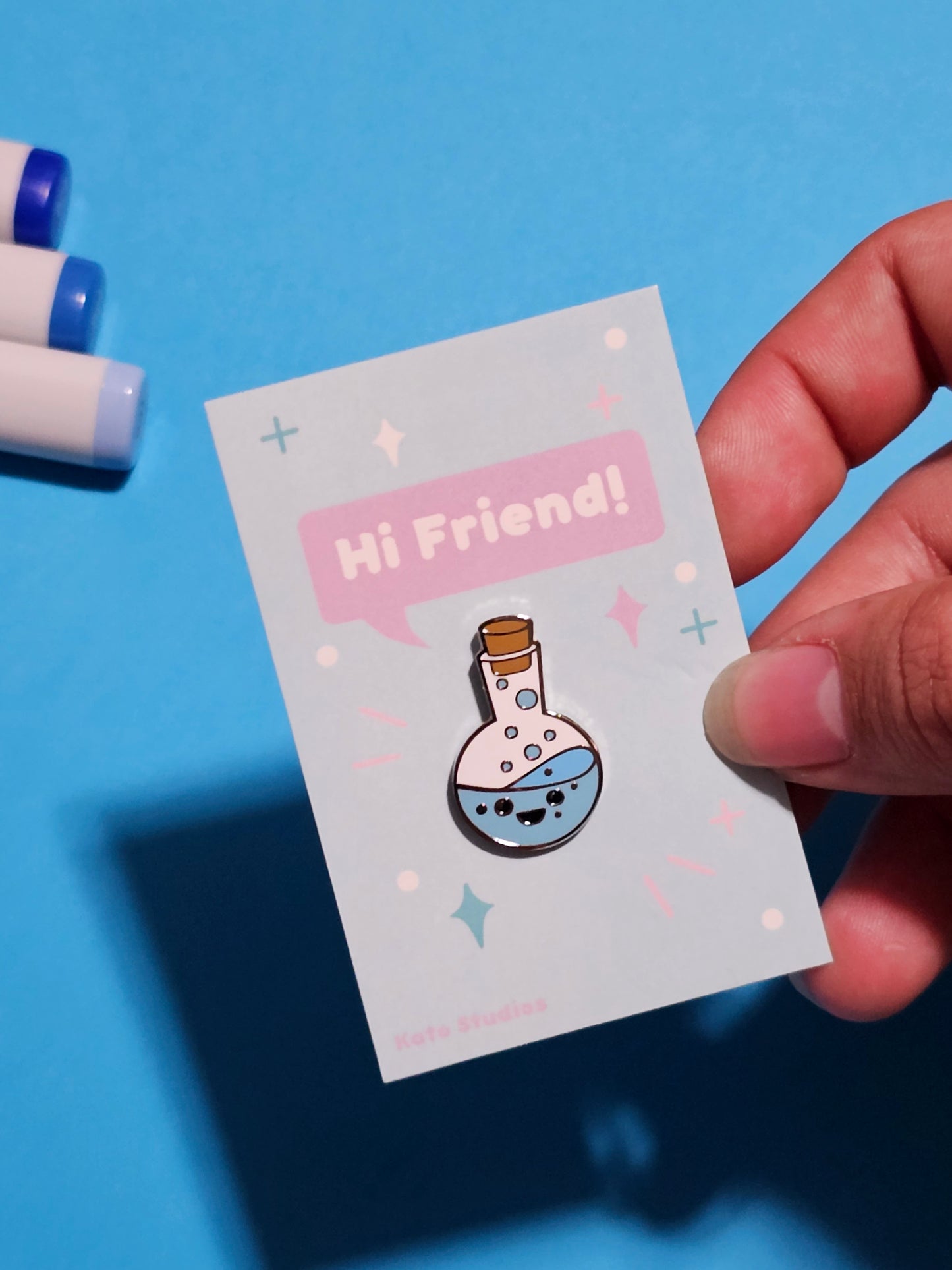 Kawaii Blue Potion Pin