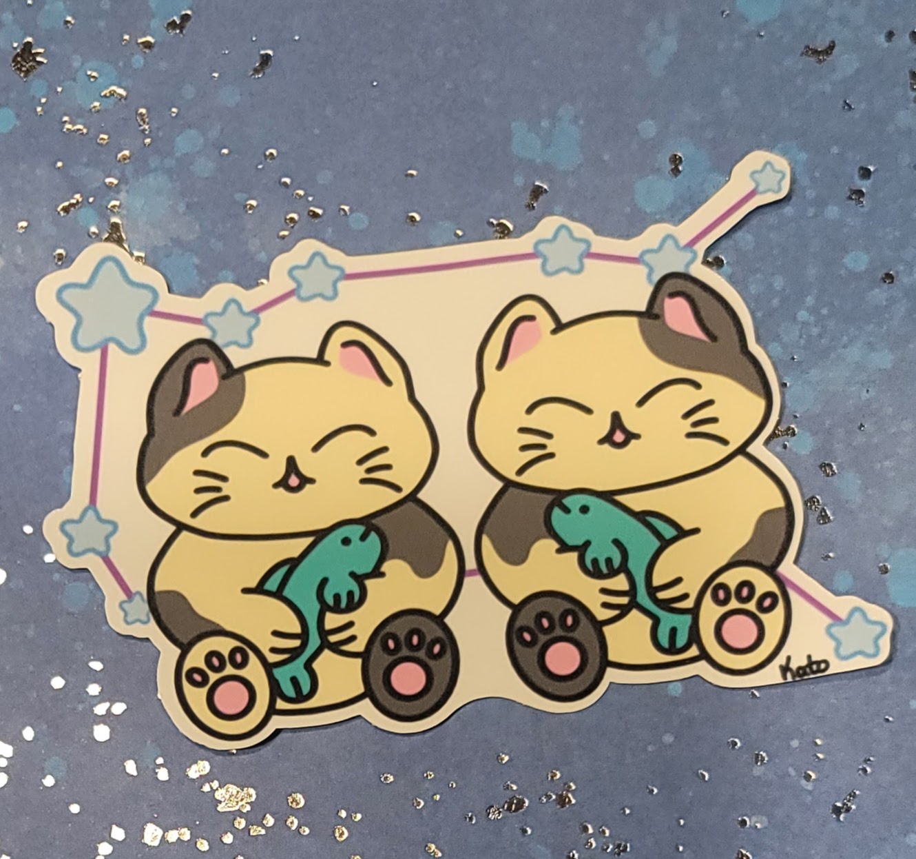Gemini the Cat Twins Sticker