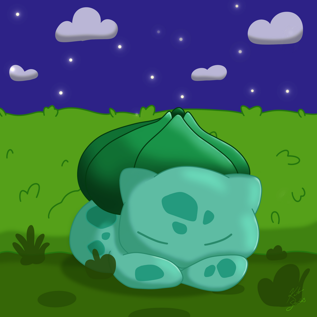 Sleeping Bulbasaur Print