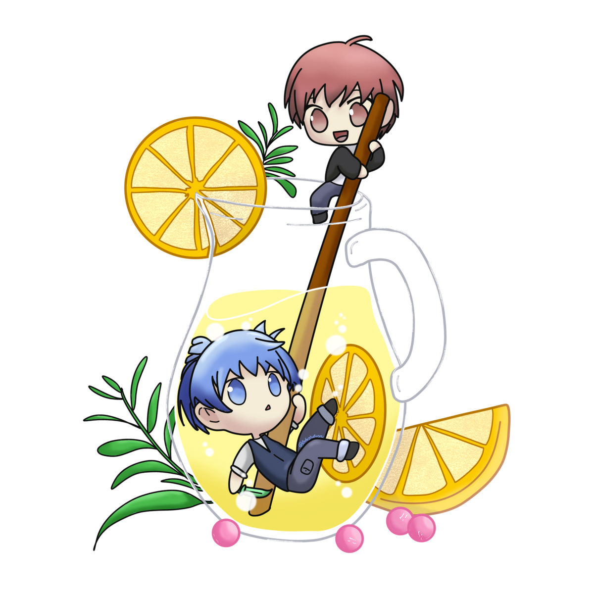 Nagisa and Karma Clear Sticker