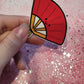 Kawaii Red Fan Sticker